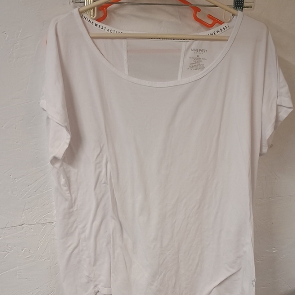 Nine West White Short Sleeve Tee - Picture 1 of 5